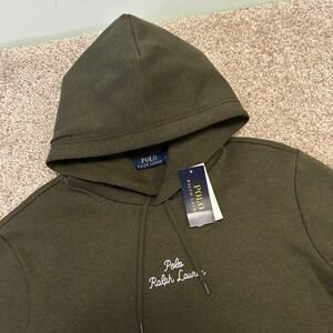 NWT Polo Ralph Lauren Double Knit Hoodie Sweatshirt Script Logo Men Medium Pony